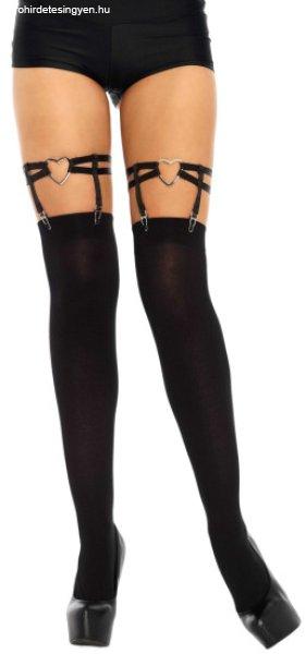 Leg Avenue Dual Strap Heart Garters 2332 Black