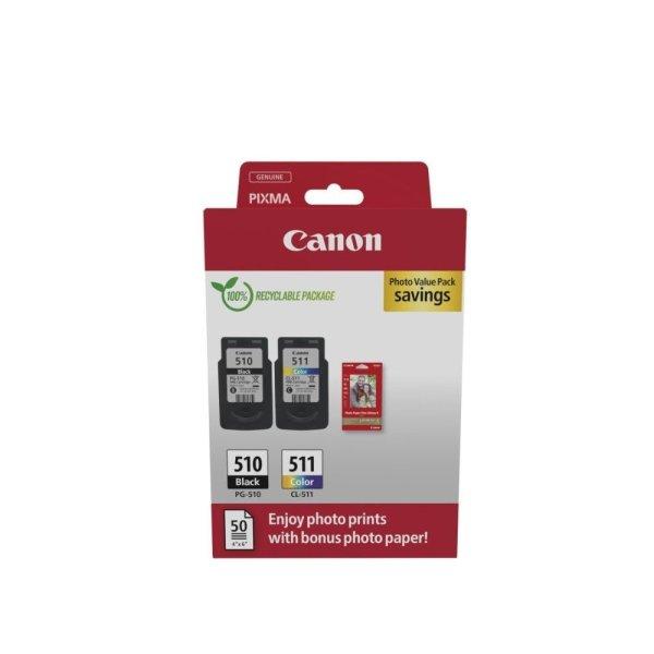 Canon PG510/511 tintapatron multipack + 50lap GP501 10x15 fényes fotópapír
ORIGINAL