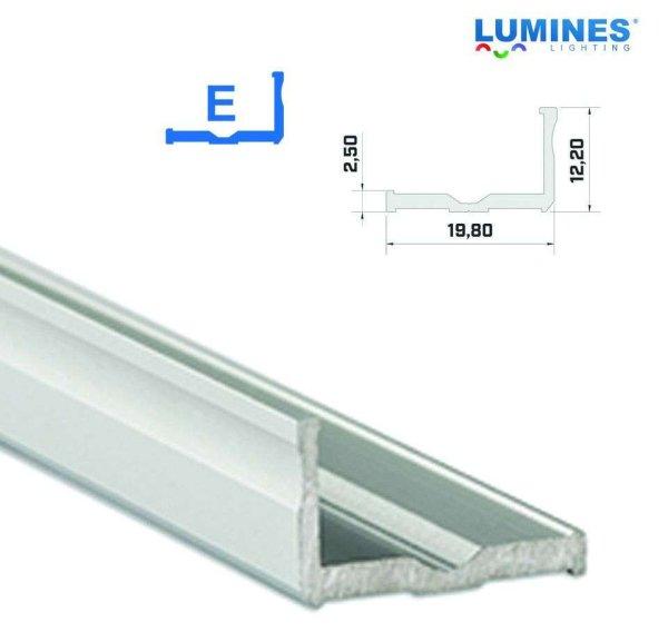 LED Alumínium Profil Széles L alakú [E] Ezüst 2,02 méter