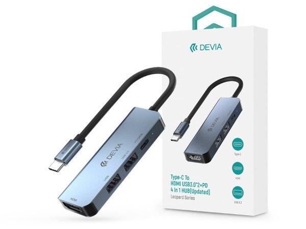  Devia USB Type-C - 2xUSB 3.0 + PD + HDMI elosztó/adapter - Devia Leopard 4in1
Hub (Updated) - szürke