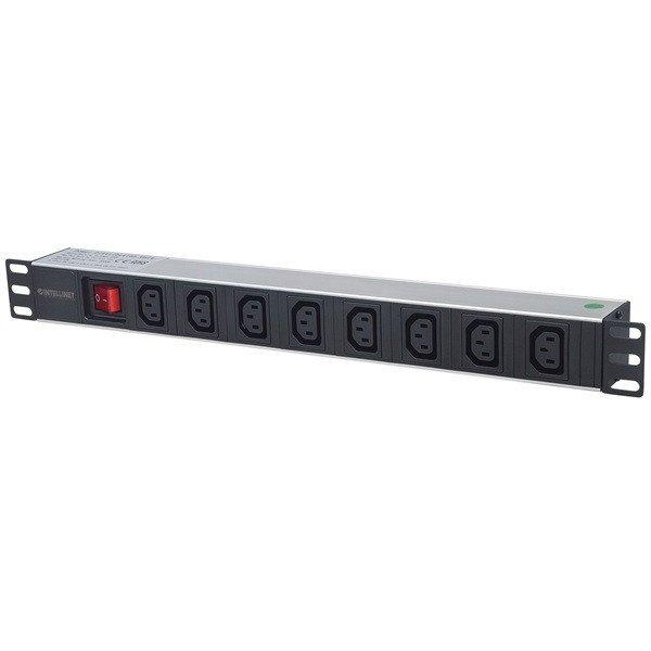 Manhattan elosztó - 19" 1U Rackmount elosztó, 8db C13 aljzat, 2m
eltávolítható kábel, ki-be kapcsológomb