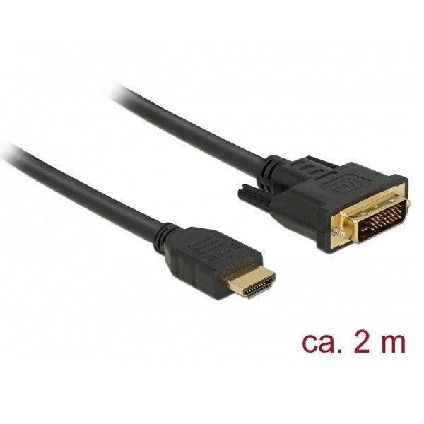 Delock Átalakító Kábel - 85654 (HDMI - DVI (24+1), apa/apa, kétírányú,
2m)