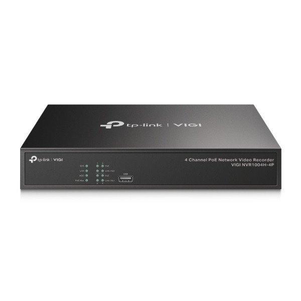 TP-link NVR rögzítő - NVR1004H-4P (4 csatorna, 4xPoE+ port; H265+, 5MP, HDMI,
VGA, 2xUSB, 1x Sata(max10TB), audio)