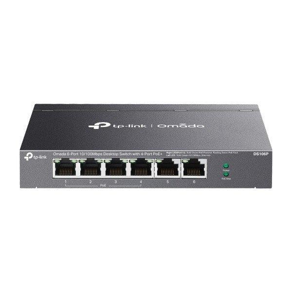 TP-Link Switch PoE - DS106P (6 port 100Mbps; 4x at PoE+ port; 67W)