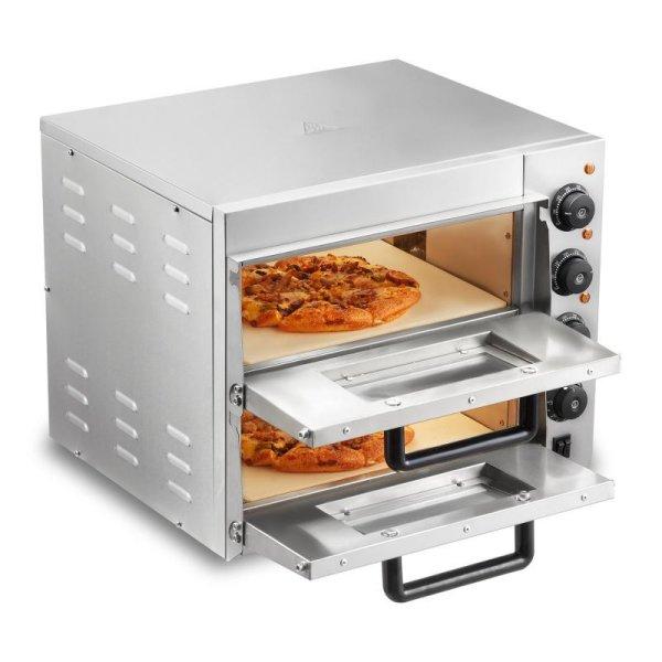 Két szintes elektromos pizzasütő – 35,5 cm átmérő, 50-350 °C
hőmérséklet-tartomány