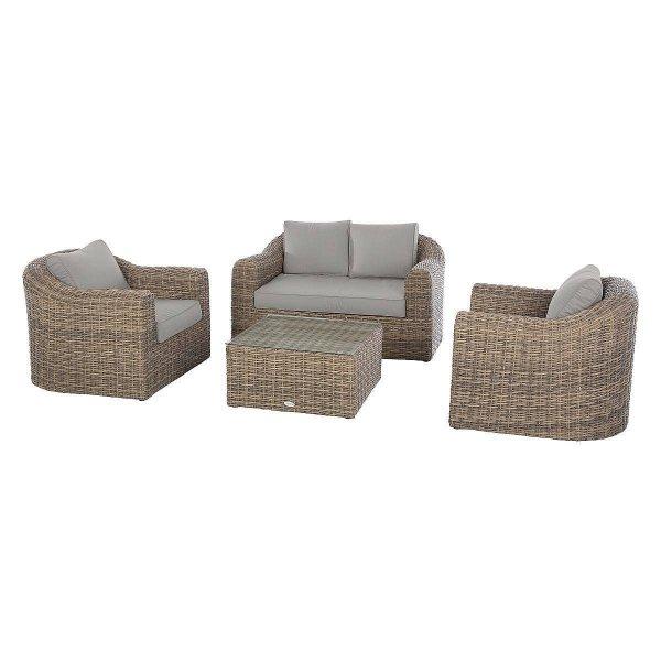 Rattan készlet BORNEO LUXURY 4 fő részére (barna)