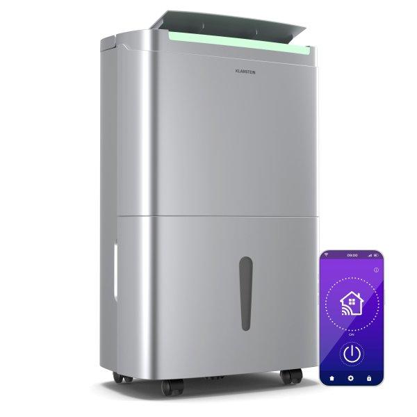 Klarstein DryFy Connect 50 páramentesítő | 50 L / nap | 45-55 m² | App
Control | Mobil | Víztartály