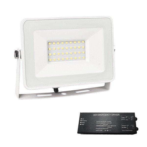 VEGA SLIM SMD LED REFLEKTOR 30W 4000K FEHÉR+SÜRGŐSSÉGI KÉSZLETTEL