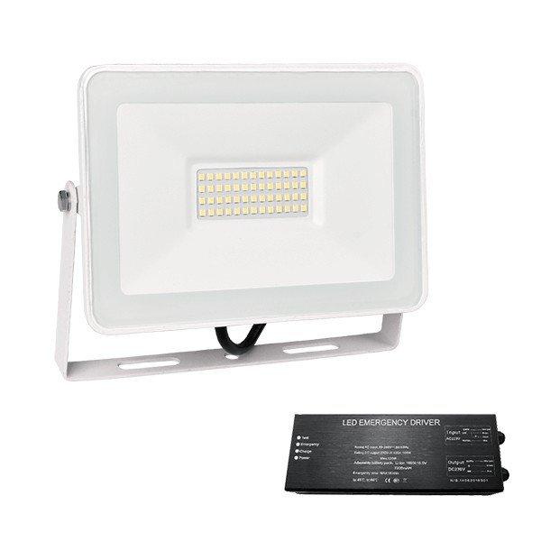 VEGA SLIM SMD LED REFLEKTOR 50W 4000K FEHÉR+SÜRGŐSSÉGI KÉSZLETTEL