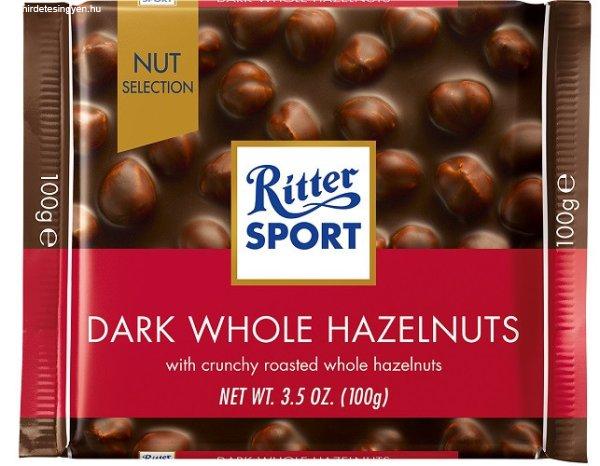 Ritter Sport 100G Ét Egészmogyoró Dunkel Voll-Nuss 464126