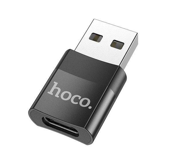 HOCO UA17 adapter (USB - Type-C aljzat, adatátvitel és töltés, OTG) FEKETE 