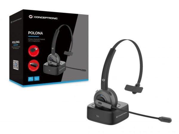 Conceptronic POLONA03BDA Wireless Bluetooth Mono Headset with Charging Dock
Black