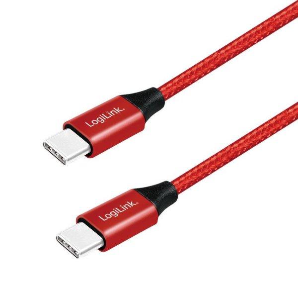 Logilink USB 2.0 Type-C cable C/M to USB-C/M 0,3m Red