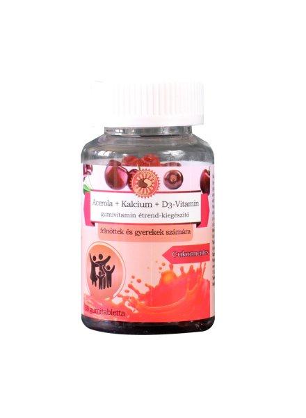 Sun Moon acerola+kalcium+d3-vitamin étrend-kiegészítő gumivitamin 30 db