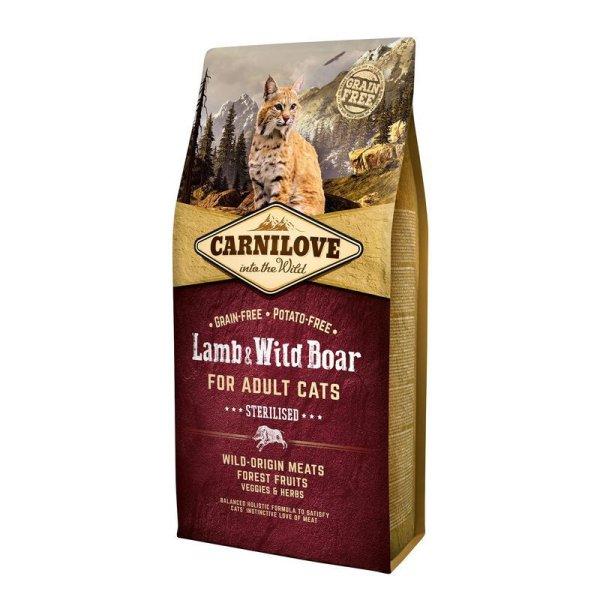 Carnilove Cat Adult Lamb & Wild Boar Sterilised- Bárány & Vaddisznó Hússal
6kg