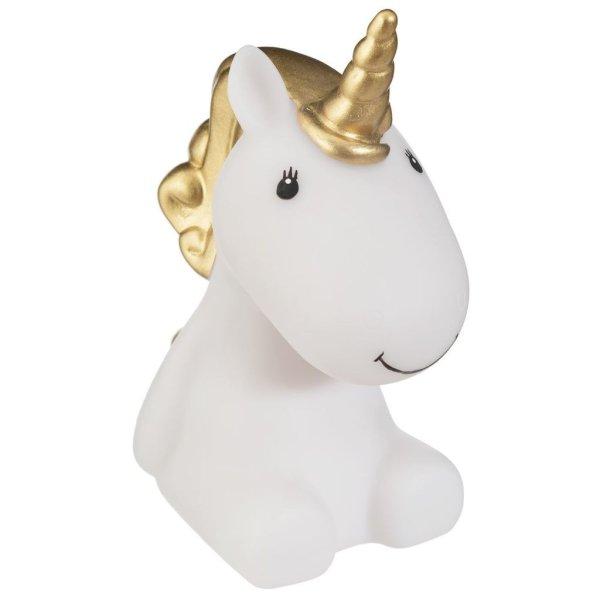 LED-es éjszakai fény, unikornis, fehér-arany - LICORNE - Butopêa