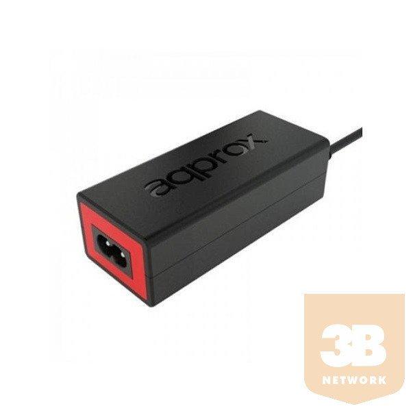 APPROX Notebook adapter 65W - Asus laptopok számára, 19VDC 2.37A, Plug:
4x1.35mm, Fekete