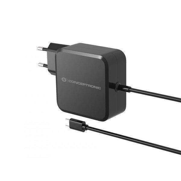 Conceptronic Univerzális Töltő adapter - OZUL05BE (USB-C, 100W, 3,3-21V,
fekete, 1,8m)