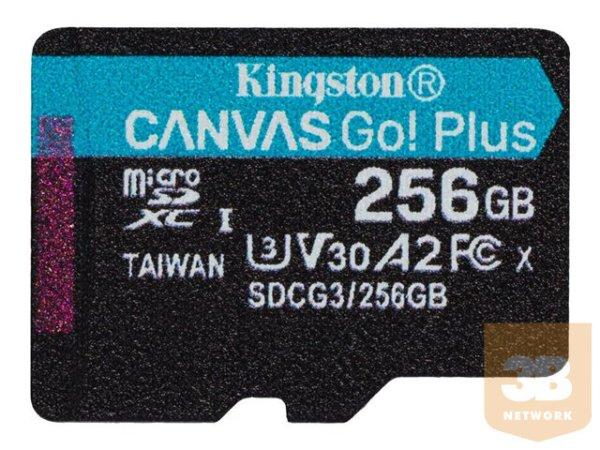 KINGSTON 256GB microSDXC Canvas Go Plus 170R A2 U3 V30 Single Pack w/o ADP