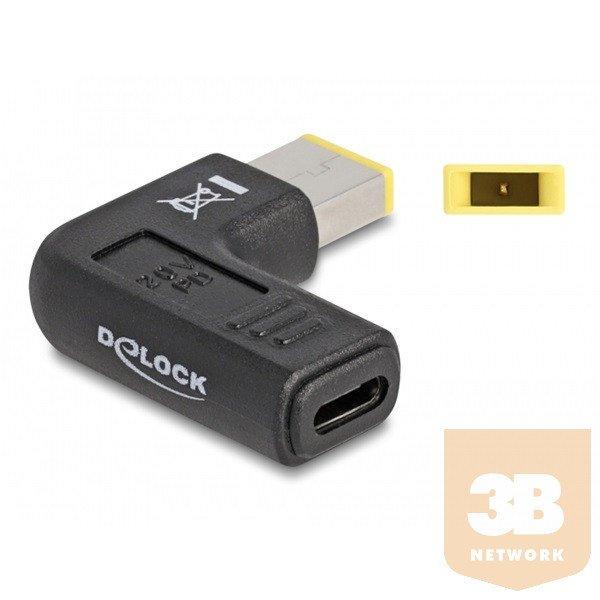 Delock Laptop töltőkábel adapter USB Type-C anya - Lenovo 11,0 x 4,5 mm apa
90 fokban hajlított