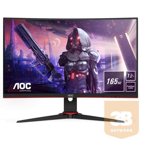 AOC Gaming 165Hz ívelt monitor 23,6" - C24G2AE/BK 1920x1080, 16:9, 250
cd/m2, 1 ms, VGA, DisplayPort, 2xHDMI, hangszóró