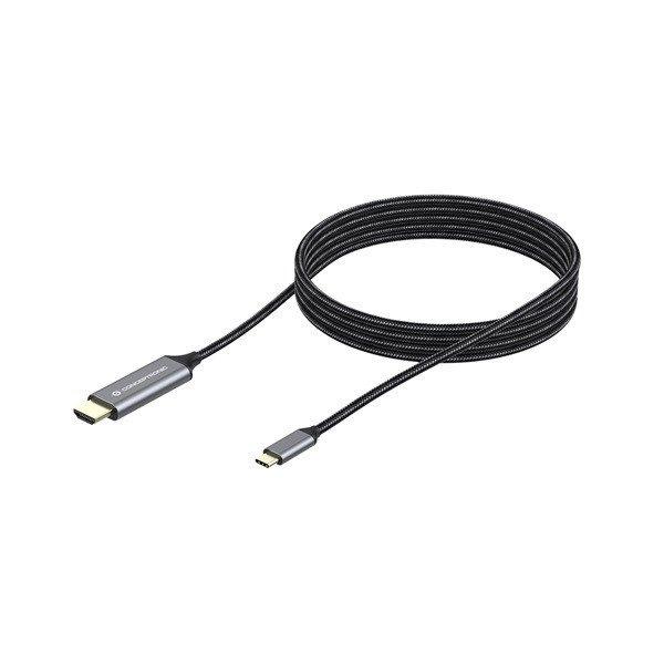 Conceptronic Kábel - ABBY10G (USB-C to HDMI, 4K/60Hz, harisnyázott, fekete,
2m)