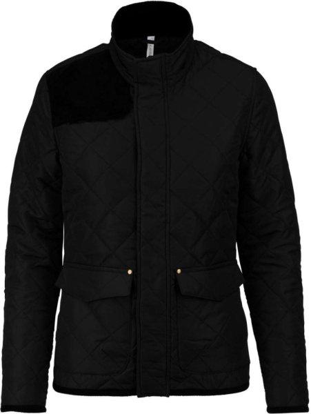 Női steppelt kabát, Kariban KA6127, Black/Black-M
