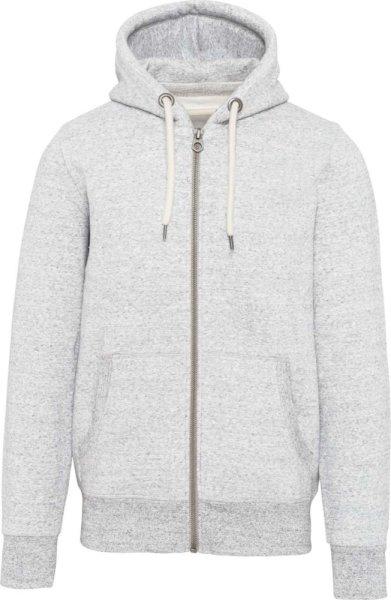 Férfi cipzáras kapucnis vastag pulóver, Kariban KV2306, Ash Heather-3XL