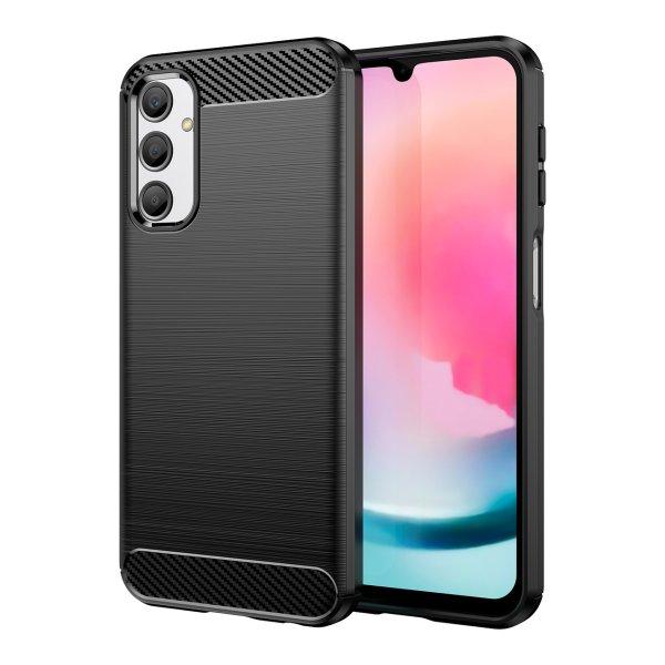 Rugalmas Carbon mintás tok Samsung Galaxy M34 Carbon Case - fekete