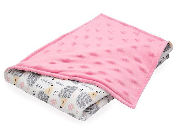 Scamp Minky kétoldalú takaró 75*100 cm - Pink Hedgehog Grey