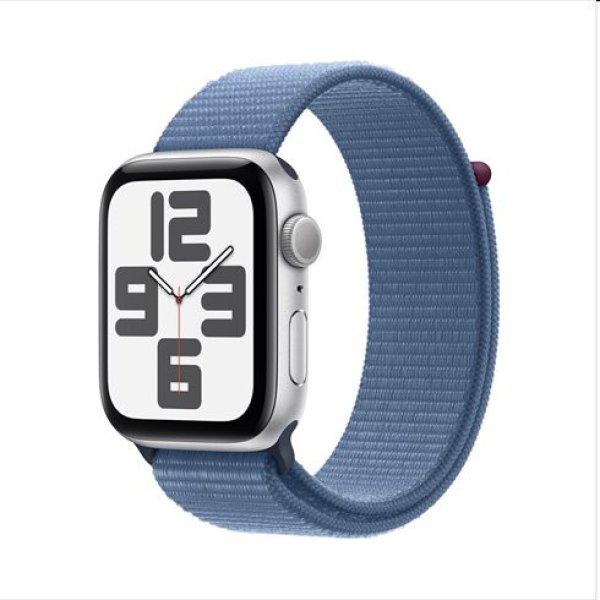 Apple Watch SE GPS 44mm ezüst Aluminium Case Winter Kék Sport Loop-pal