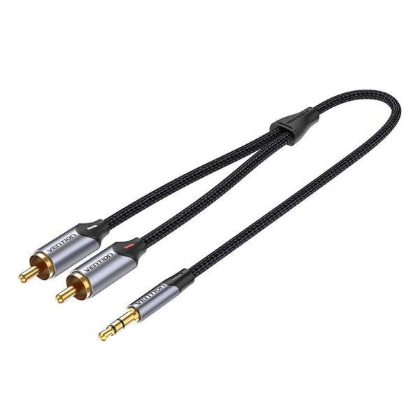 Audio kábel 2xRCA 3,5 mm Vention BCNBD 0,5m (szürke)