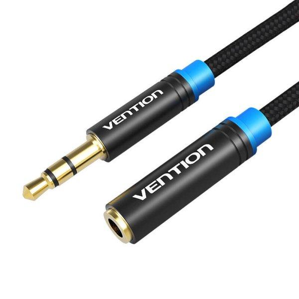 Kábel Audio fonott 3,5 mm-es hímivarú és nőivarú Vention VAB-B06-B150-M
1,5m Fekete