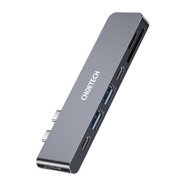 Docking Station Choetech HUB-M14 for Macbook Pro, 7-in-2 USB-C, Thunderbolt 3
(silver)