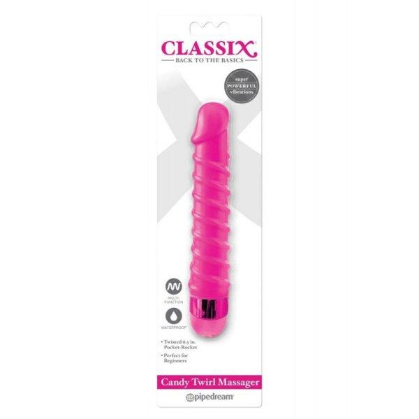 Pipedream Classix Candy Twirl pink Kemény vibrátor