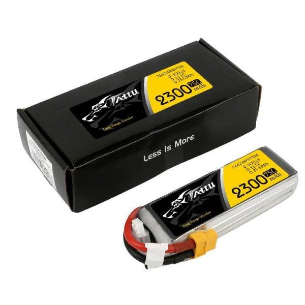 Akkumulátor csomag TATTU 2300mAh 11.1V 75C 3S1P Lipo XT60-mal 2300mAh 11.1V 75C
3S1P Lipo