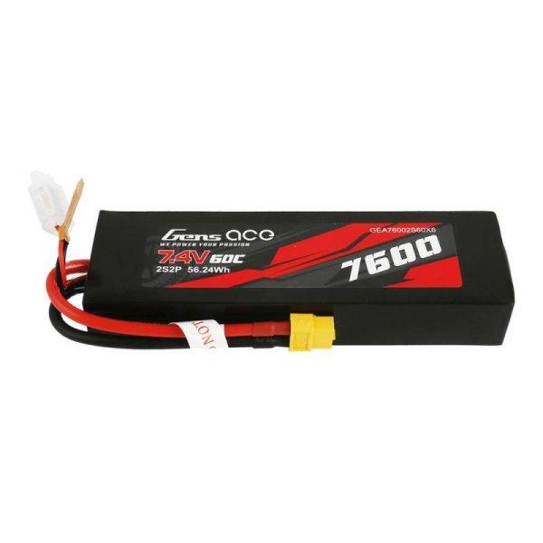 Gens Ace 7600mAh 7,4V 60C 2S2P XT60 Anyagház akkumulátor