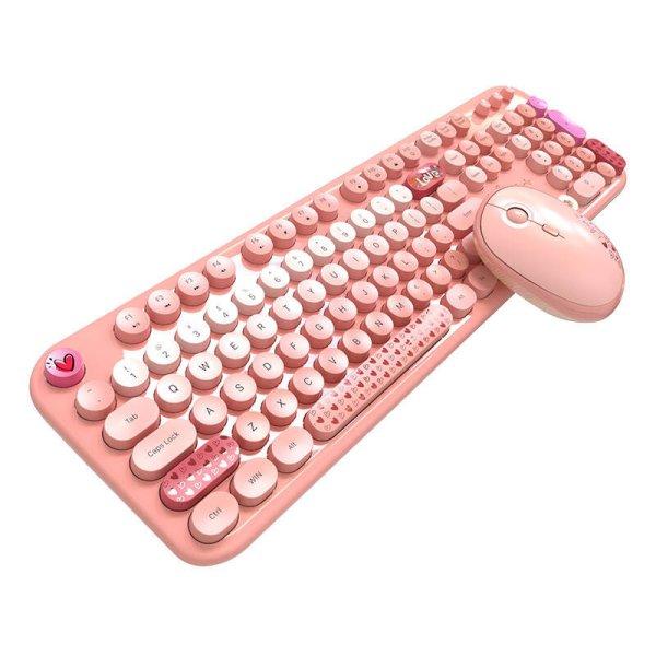 MOFII Lovely 2.4G Wireless Keyboard + Mouse Set (Pink)