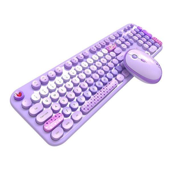 MOFII Lovely 2.4G Wireless Keyboard + Mouse Set (Purple)