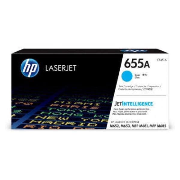 HP CF451A Toner CIÁN 10.500 oldal kapacitás No.655A