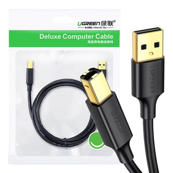 UGREEN US135 USB 2.0 A-B nyomtatókábel, aranyozott, 5 m (fekete)