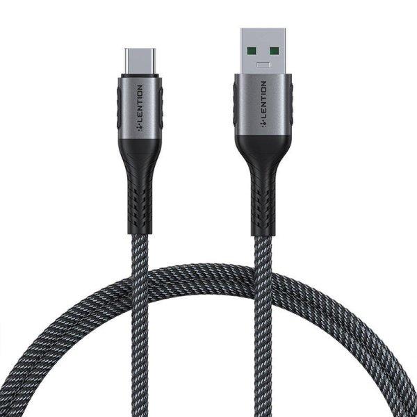 USB-A 3.1 to USB-C Fast charging cable Lention CB-ACE-6A1M, 6A, 10Gbps, 0,5m
(black)