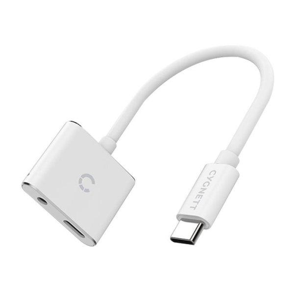 Adapter audio USB-C 3,5 mm-es mini csatlakozóra i USB-C Cygnett Essential
(fehér)