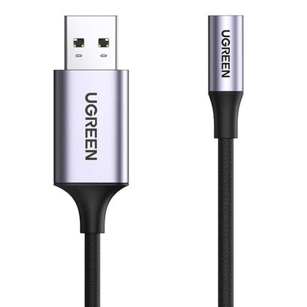 UGREEN CM477 Audió adapter, USB 3,5 mm-es mini jack 3,5 mm-es AUX csatlakozó
(szürke)