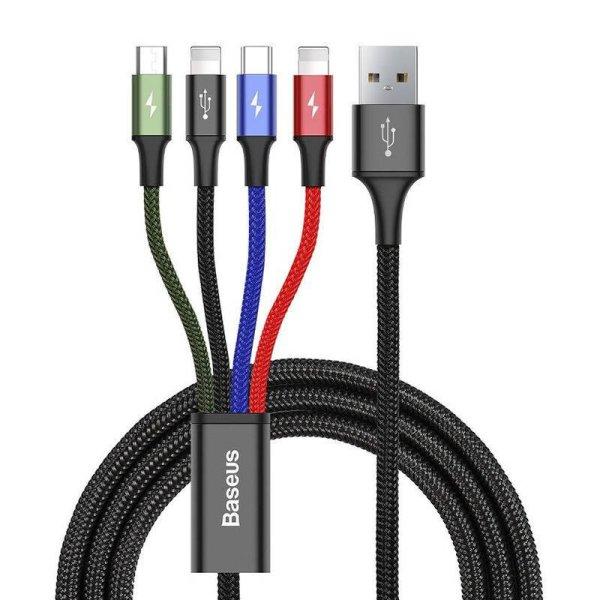 Baseus Fast 4 az 1-ben USB-C / 2x Lightning / Micro 3,5A 1,2 m-es kábel
(fekete)