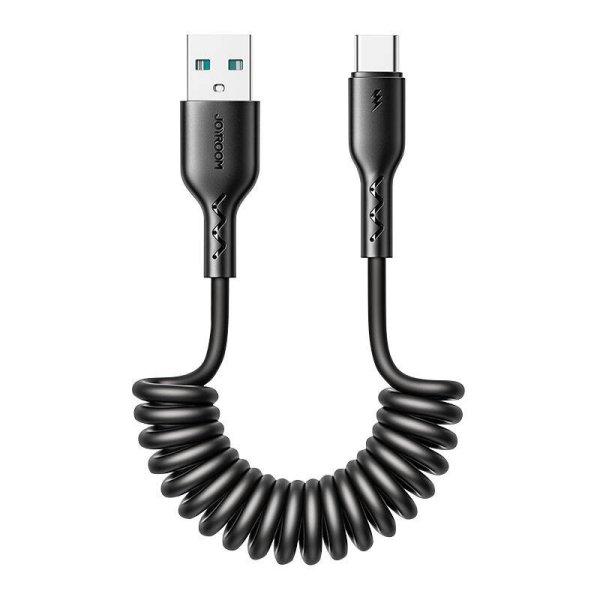 Gyorstöltő kábel autóhoz Joyroom USB-A-C típusú Easy-Travel sorozat 3A
1,5m, tekercselt (fekete)