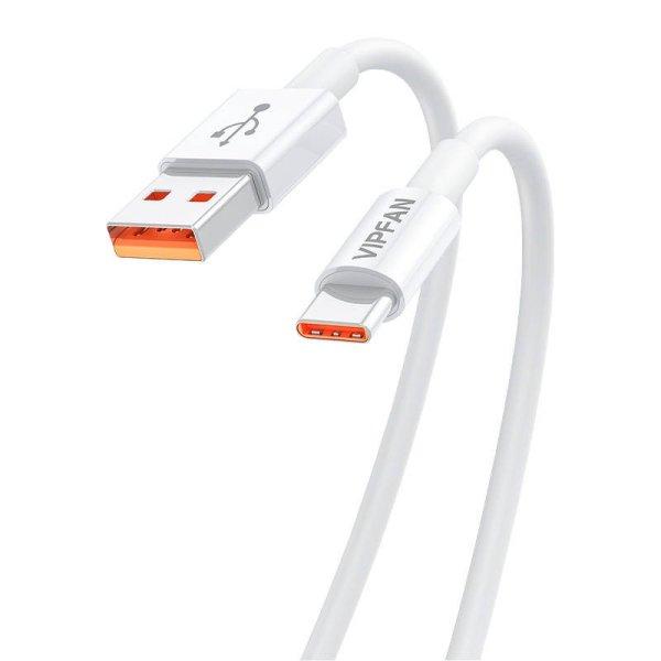 USB-USB-C kábel VFAN X17, 6A, 1,2m (fehér)