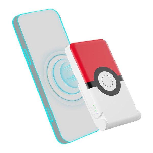 Mágneses powerbank OTL 5000 mAh, USB-C 15W, Pokemon Pokeball állvánnyal
(piros-fehér)