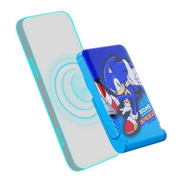 Mágneses powerbank OTL 5000 mAh, USB-C 15W, Sonic The Hedgehoh állvánnyal
(kék)