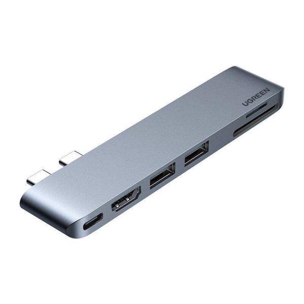 UGREEN CM380 6 az 1-ben USB-C hub adapter, MacBook Air / Pro-hoz (szürke)